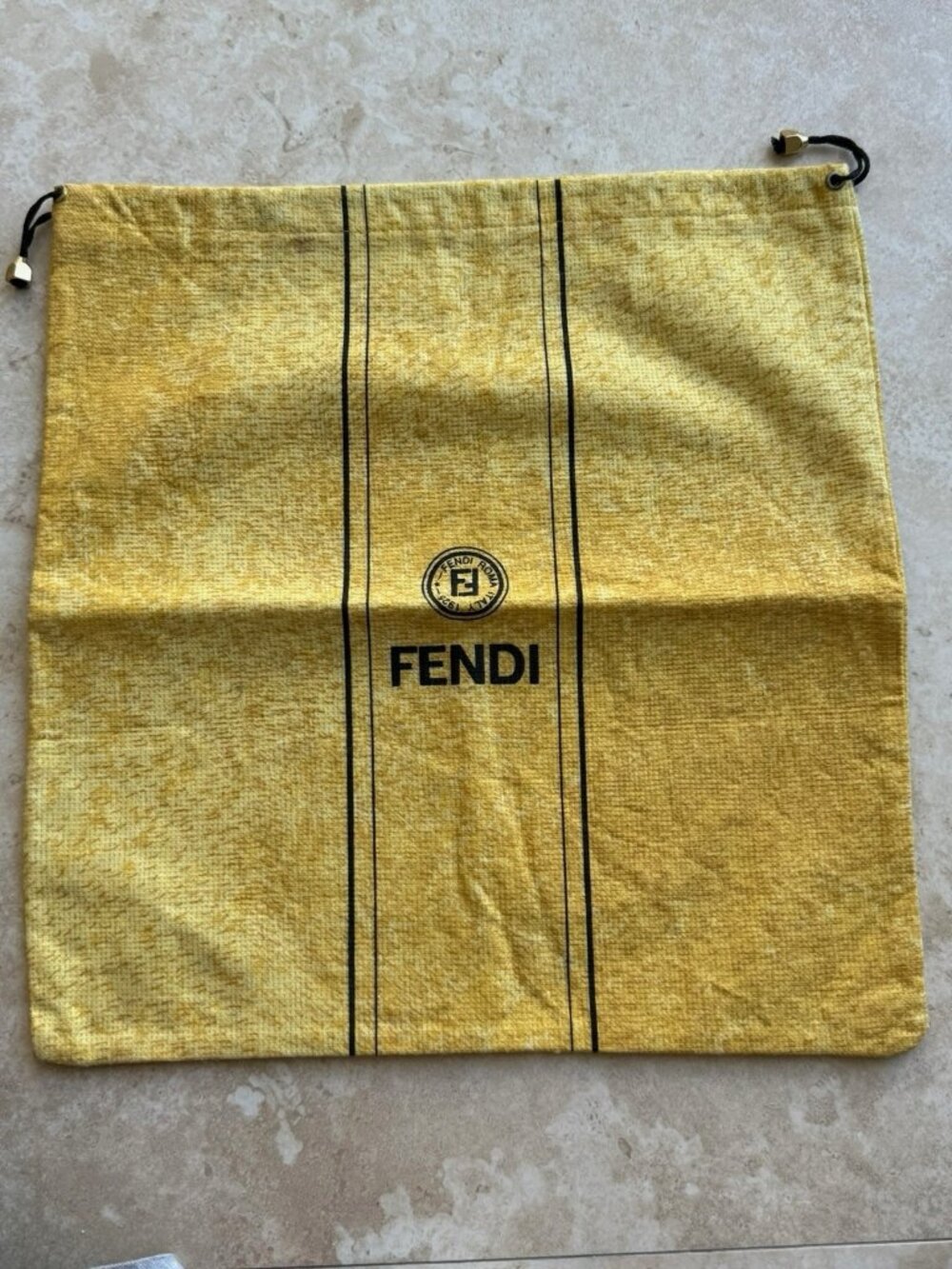 Fendi Dust Bag Storage Solid Yellow  13" x 12"